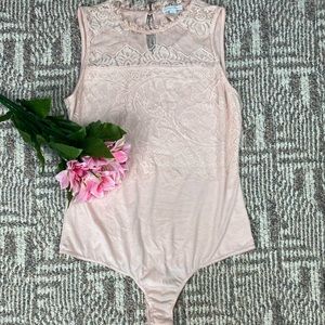 NY&Co Pink Lace Bodysuit